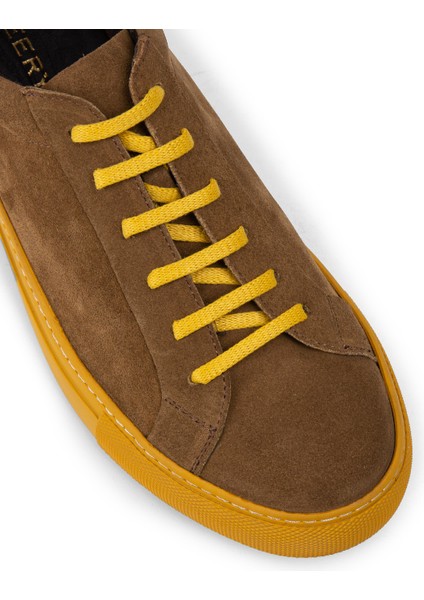 Hakiki Süet Taba Rengi Erkek Sneaker Ayakkabı - 01829MTBAC04 indirimleri