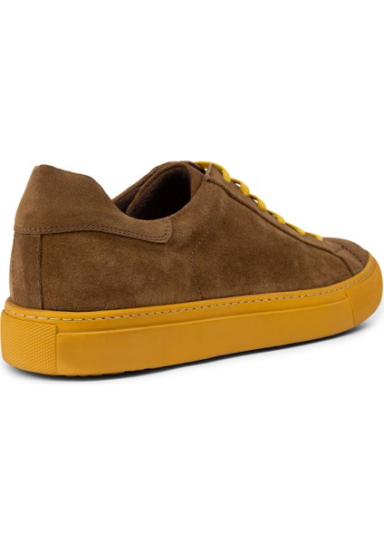 Hakiki Süet Taba Rengi Erkek Sneaker Ayakkabı - 01829MTBAC04