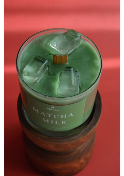 Matcha Milk Candle Vegan Içerikli Fresh Kokulu Jel & Soya Wax Mum 300GR