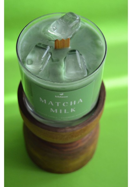 Matcha Milk Candle Vegan Içerikli Fresh Kokulu Jel & Soya Wax Mum 300GR