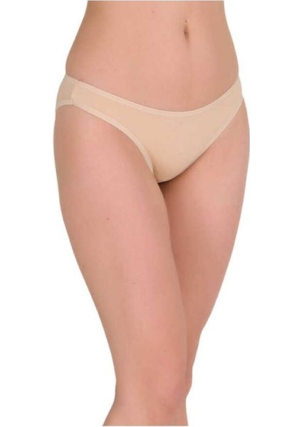 4'lü (4 Adet) Ten Rengi Full Licra Kadın Bikini Külot