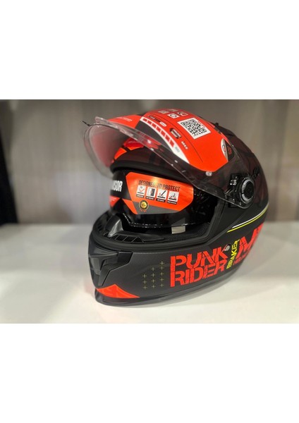 Kask mt Braker Sv Punk Rider B5 Mat Orange/red/black