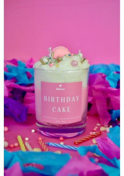 Birthday Cake Bubblegum Kokulu Vegan Içerikli Soya Wax Mum 300GR