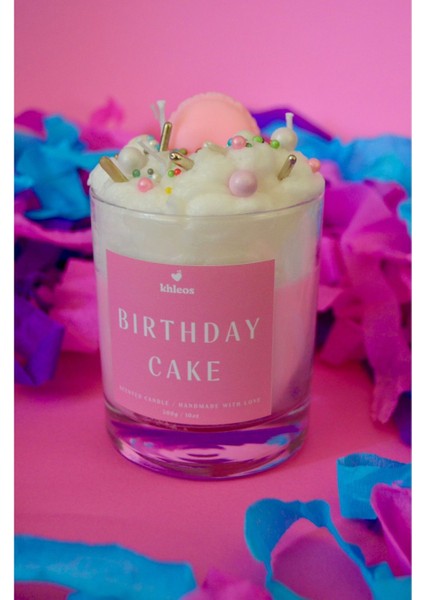 Birthday Cake Bubblegum Kokulu Vegan Içerikli Soya Wax Mum 300GR