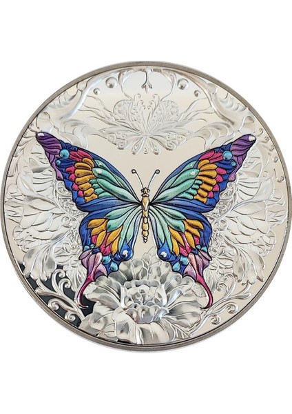 I Love You Lady With Butterflies Silver Plating Copper Medal 2023 145 Gram Gümüş Kaplama Bakır Sikke Coin