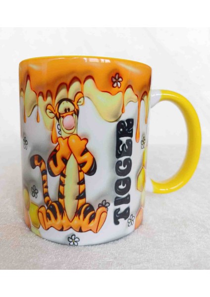 Mugs And Love Tigger 3D Baskı Büyük Boy Kupa