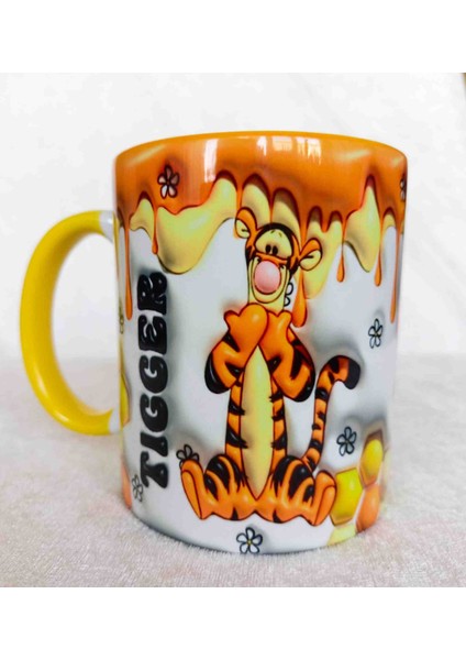 Mugs And Love Tigger 3D Baskı Büyük Boy Kupa