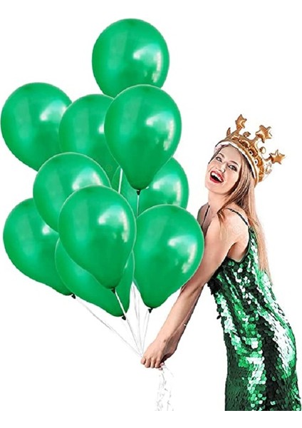Vıp 100 Pcs Shıny Metallıc Green Balloon Vıp Kalite Parlak Metalik Yeşil Balon Helyum Gazı Uyumludur