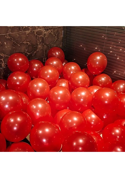 Vıp 100 Pcs Shıny Metallıc Red Balloon Vıp Kalite Parlak Metalik Kırmızı Balon Helyum Gazı Uyumludur