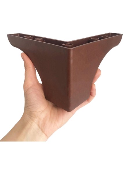 4 Adet Açelya 10 cm Ceviz Ahşap Desenli Lüx Mobilya Kanepe Sehpa Ünite Koltuk Ayağı Plastik Baza Ayak