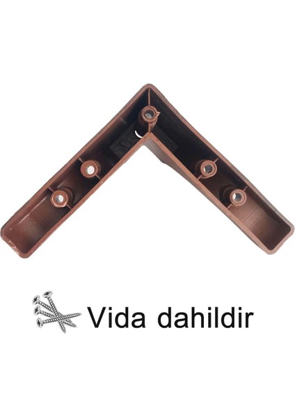 4 Adet Açelya 10 cm Ceviz Ahşap Desenli Lüx Mobilya Kanepe Sehpa Ünite Koltuk Ayağı Plastik Baza Ayak