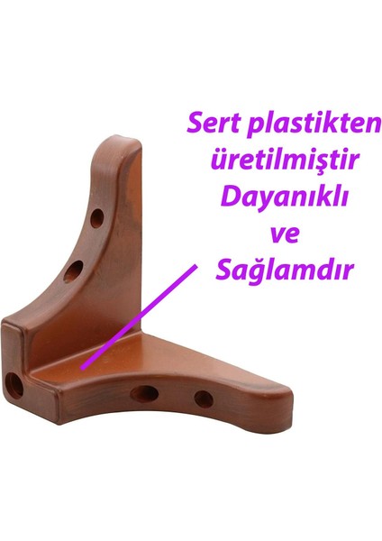4 Adet Açelya 10 cm Ceviz Ahşap Desenli Lüx Mobilya Kanepe Sehpa Ünite Koltuk Ayağı Plastik Baza Ayak
