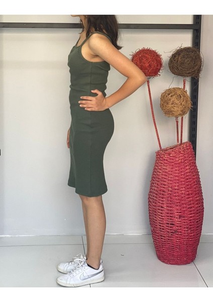 Kadın Bisiklet Yaka Ip Askılı Elbise Yazlık Triko fiyatları