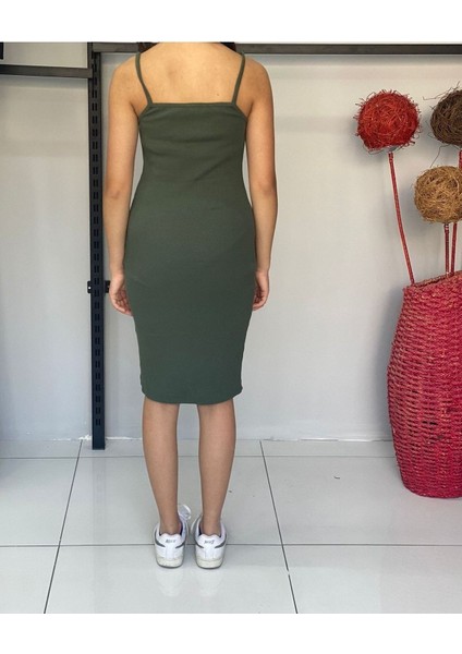 Kadın Bisiklet Yaka Ip Askılı Elbise Yazlık Triko fırsatları