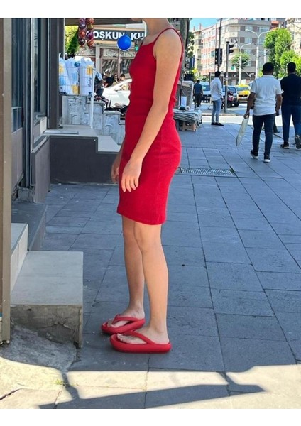 Kadın Bisiklet Yaka Ip Askılı Elbise Yazlık Triko fiyatları