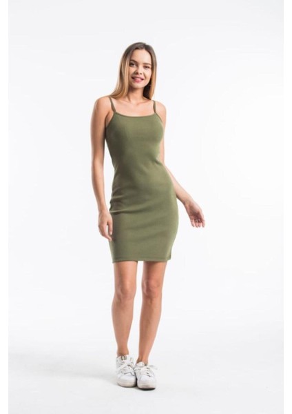 Kadın Bisiklet Yaka Ip Askılı Elbise Yazlık Triko fiyatları