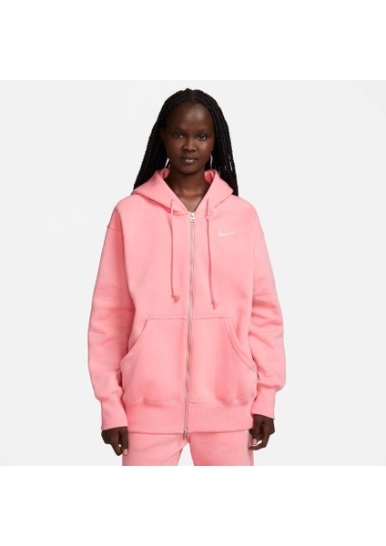 Sportswear Phoenix Fleece Oversized Full-Zip Hoodie Pembe Kadın Sweatshirt DQ5758-611 fiyatları