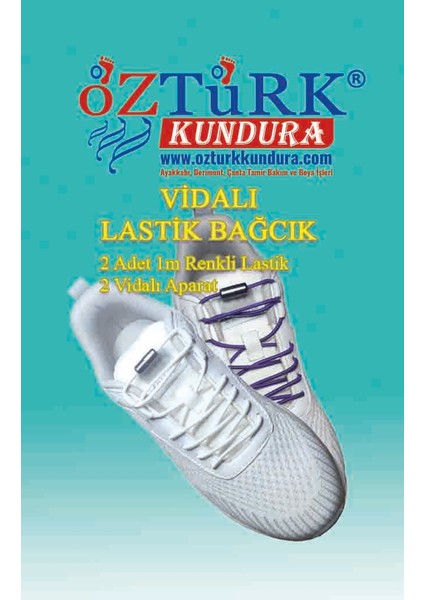 Vidalı Lastik Bağcık Mor