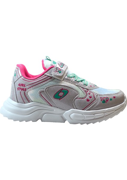 LF.2024 Gri Pembe Cırtlı Anatomik Kız Çocuk Spor Ayakkabı
