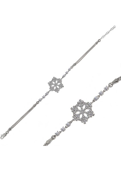 925 Ayar Gümüş Kar Tanesi Kadın Bileklik fiyatları