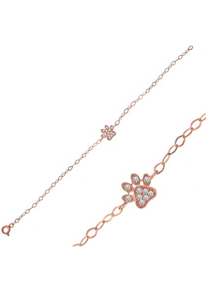 925 Ayar Gümüş Rose Kedi Patisi Kadın Bileklik fiyatları