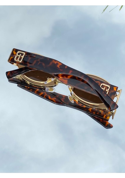Oval Gold Çerçeve Trend Unisex Kahve Renk Leoparlı Güneş Gözlüğü fiyatları