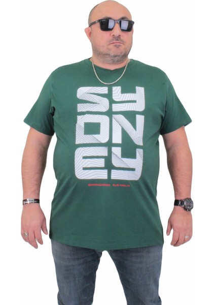 Mocgrande Erkek Büyük Beden Sıfır Yaka Tişört Sydney 24139 Neftı