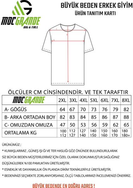 Mocgrande Erkek Büyük Beden Sıfır Yaka Tişört Panic 24135 Murdum