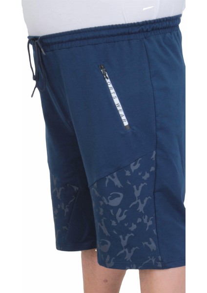 Mocgrande Büyük Beden Erkek Penye Şort Camouflage Pieces 24628 Marin fiyatları