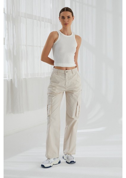 Kadın Kargo Cep Paraşüt Pantolon 5016