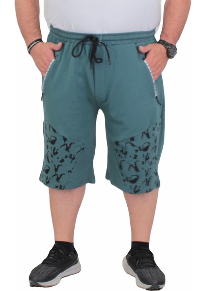 Mocgrande Büyük Beden Erkek Penye Şort Camouflage Pieces 24628 Cagla