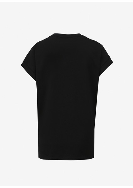 Siyah Kadın Bisiklet Yaka Loose Fit Baskılı T-Shirt BRB4SL-TST6091 fiyatları