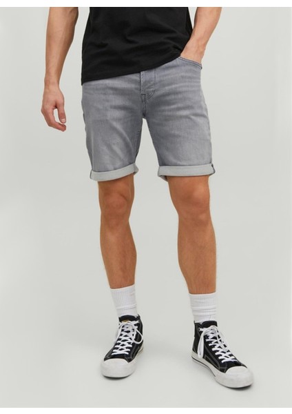 Normal Bel Normal Gri Erkek Denim Şort Jjırıck Jjıcon Shorts Ge 370 I.k Jn