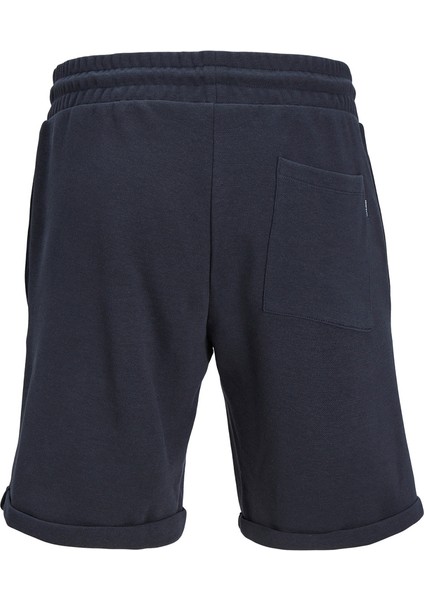 Jack & Jones Comfort Fit Lacivert Erkek Sweat Şort Jpstsmart Sweat Shorts Am