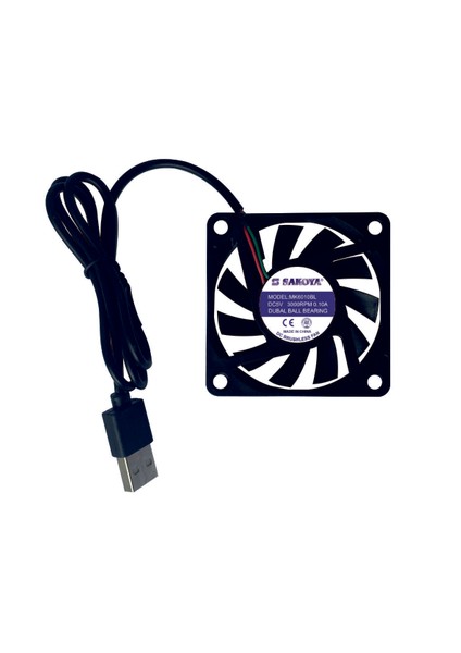 60X60X10 mm USB Fan Çift Bilyalı Rulman Sessiz, 5V, 0.10 A, 3000 Rpm Modem Receiver Dvr Playstation Tv Box, Telefon, Akvaryum Soğutucu, Fırçasız Soğutma Fan