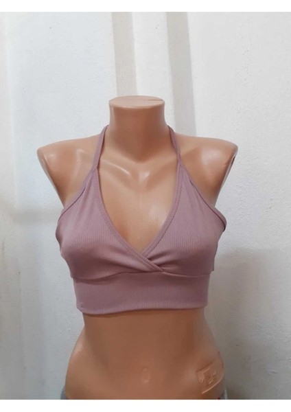 Gül Kurusu Boyundan Bağlamalı Crop