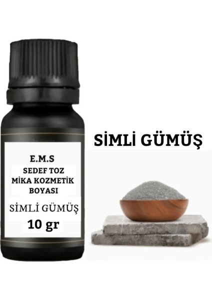 Sedef Toz Mika Kozmetik Boyası 10 Gr SİMLİ GÜMÜŞ - SABUN BOYASI MUM BOYASI OJE BOYASI RUJ BOYASI
