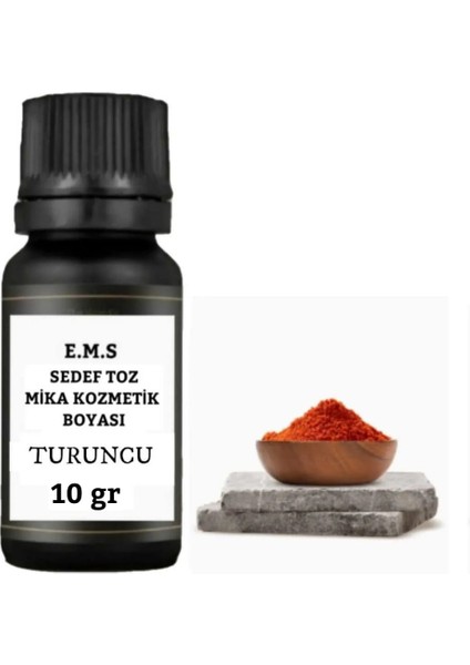 Sedef Toz Mika Kozmetik Boyası 10 Gr TURUNCU - SABUN BOYASI MUM BOYASI OJE BOYASI RUJ BOYASI