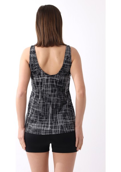 Tankini Şortlu Desenli Şortu Astarlı