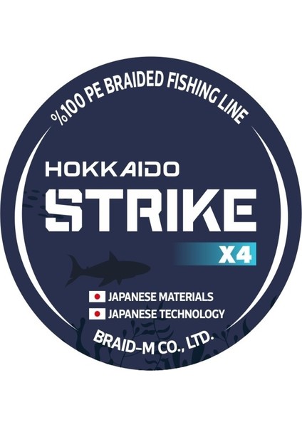 Hokkaido Strike X4-4 Katlı 300 Metre Multicolour 0.24 mm 16.8 kg Çeker, İp, Örgü, İpek Misina