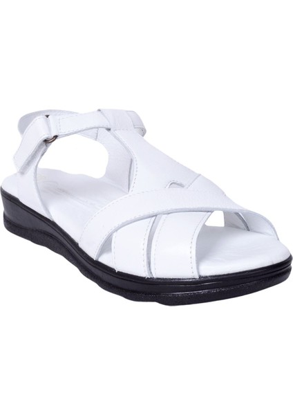 D24YS-1855 Beyaz Kadın Deri Sandalet fiyatları