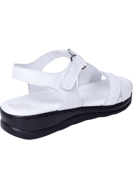 D24YS-1855 Beyaz Kadın Deri Sandalet fırsatları