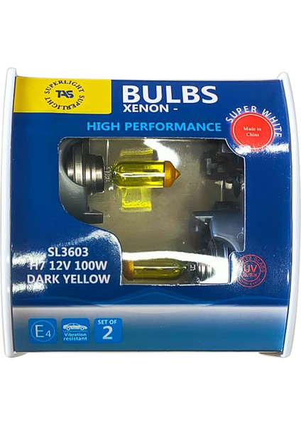 H7 Sarı Ampul Xenon Yellow 100W 2 Adet (1 Takım) SL3603