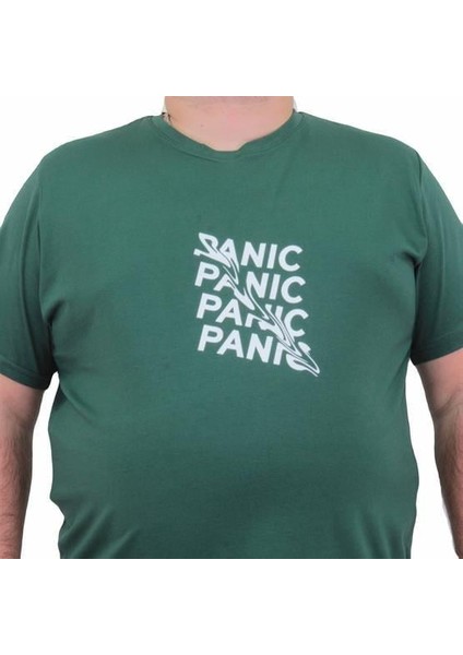 Erkek Büyük Beden Sıfır Yaka Tişört Panic 24135 Neftı