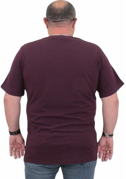 Erkek Büyük Beden Sıfır Yaka Tişört Dream 24140 Murdum modelleri