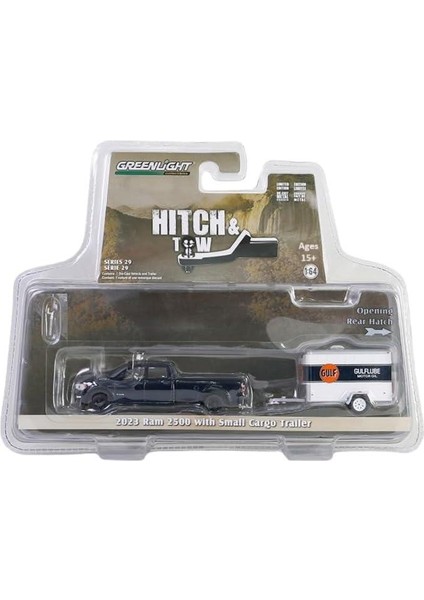 2023 Ram 2500 With Small Cargo Trailer 1/64 Model Araba