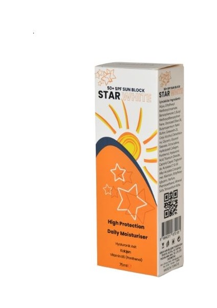 Star White 50 Faktör Yüksek Korumalı Güneş Kremi 75 ml 3 alana 1 bedava