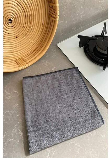 Emir-Ay 3 Adet Mikrofiber Mutfak Bezi Temizlik Bezi Gri Renk 40*40 cm