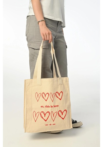 Love Tote Bag (Baskılı Körüklü Bez Çanta) fiyatları
