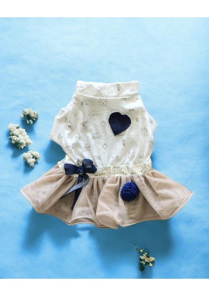 Navy Creamy Tütülü Kedi Elbisesi Kıyafeti Tutu fiyatları